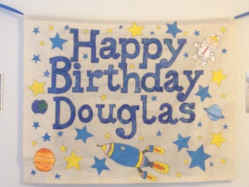 Space birthday banner